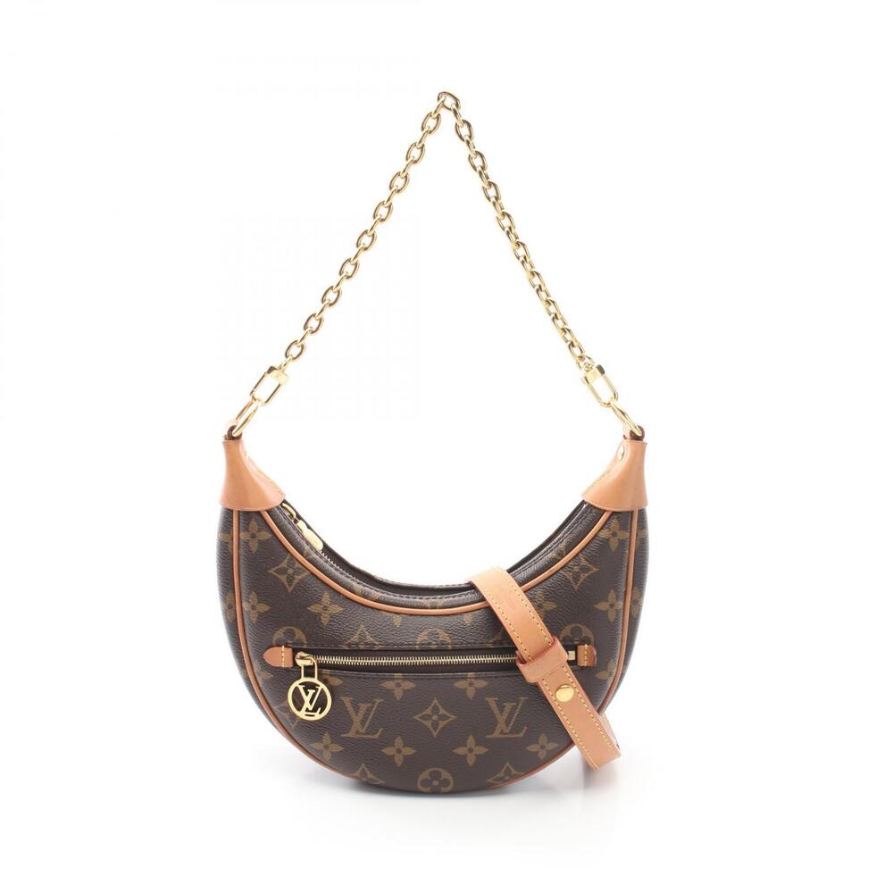 Louis Vuitton Loop Shoulder Bag Canvas Leather Monogram Brown